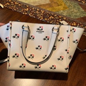 Small white Coach purse